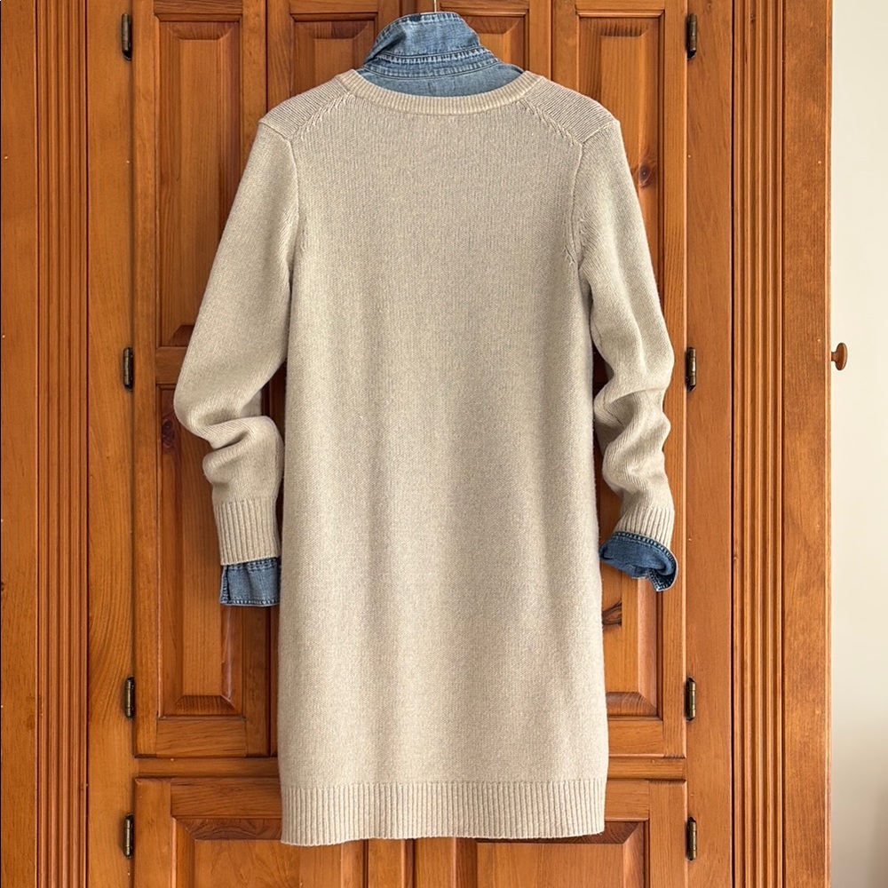 Madewell Cream Crew Neck Long Sleeve Sweater Dress - Picture 5 of 9
